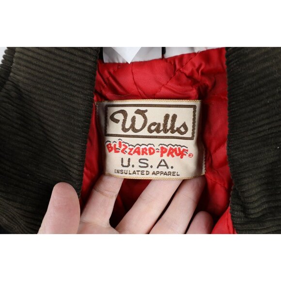 Vtg 90s Walls Blizzard Pruf Mens Large Short Faded Quilted Coveralls Black USA - Picture 12 of 16